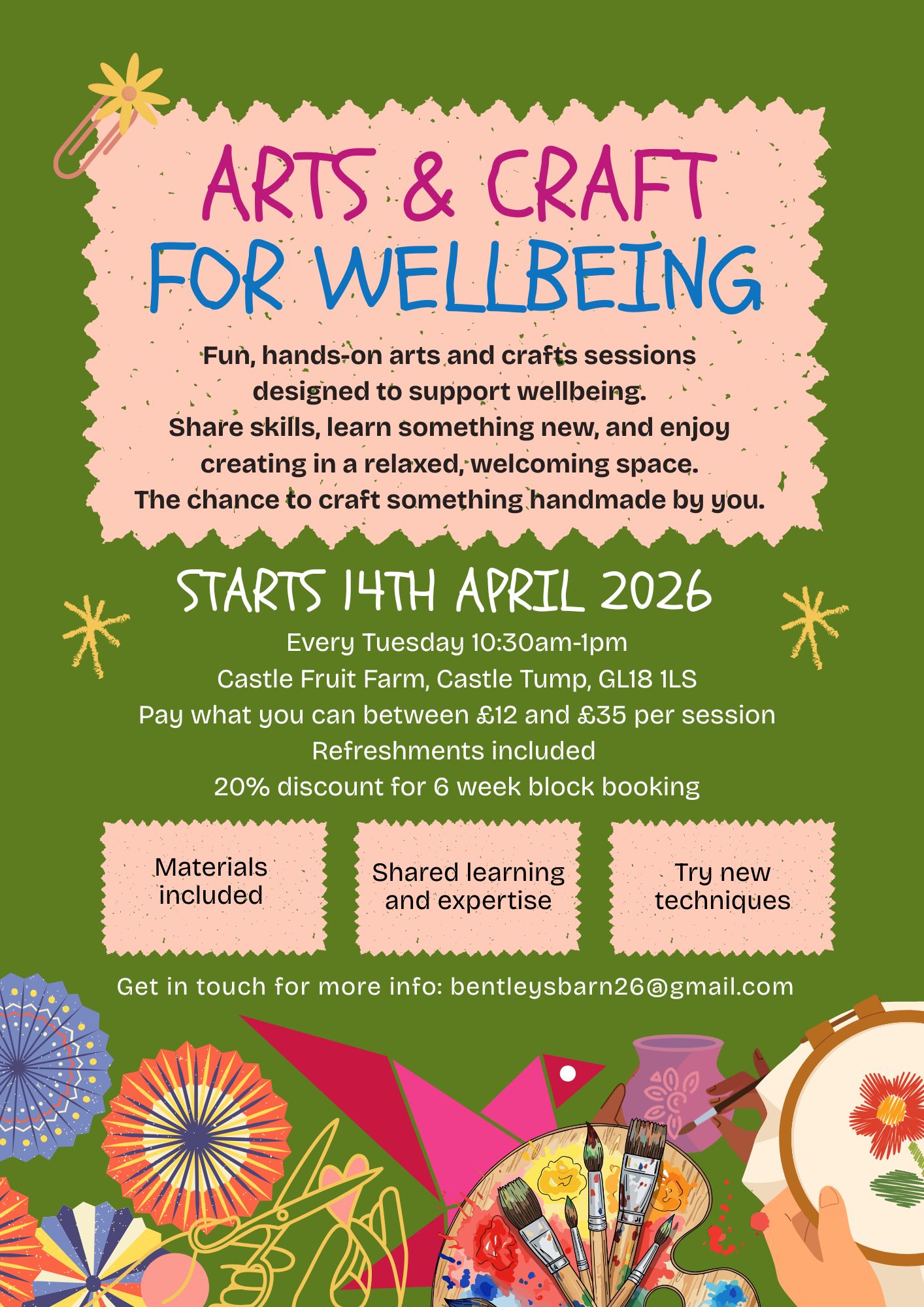 Arts & Crafts for Wellbeing Sessions
